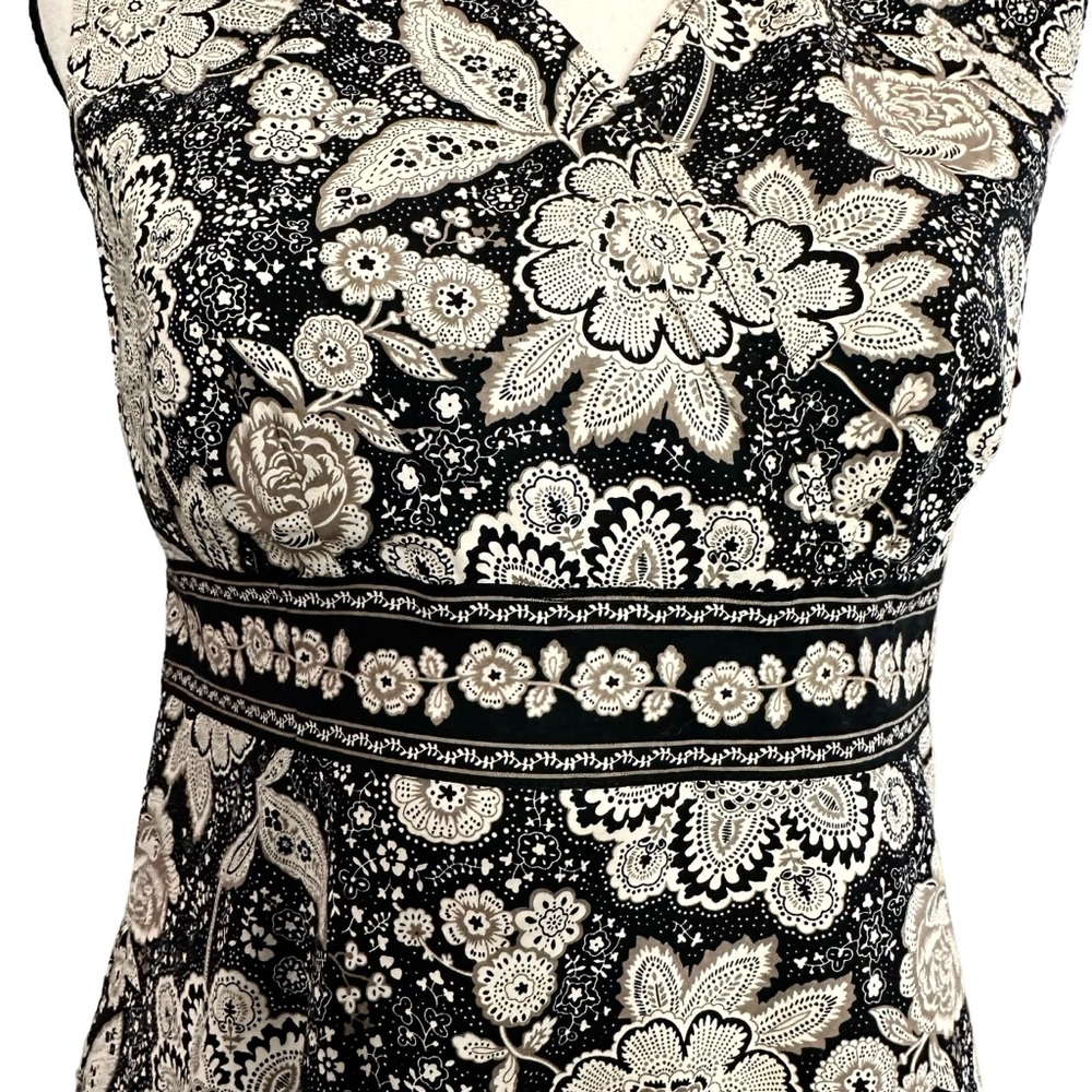 Croft & Barrow Dress 10P Black Floral Midi - Picture 3 of 7